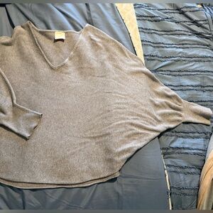 Gray V-Neck Sweater